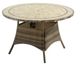 Prestige Weave Range - Athena Stone Top Table with Weave Legs 120cm diameter