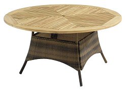 Prestige Weave Range - Athena Teak Table with Weave Legs 150cm diameter