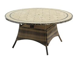 Prestige Weave Range - Athena Stone Top Table with Weave Legs 150cm diameter