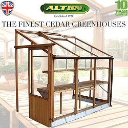 Alton Traditional Cedar Lean-To Greenhouses 5ft wide - FREE MARKS AND SPENCER VOUCHERS