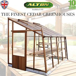 Alton Amateur Cedar Lean-To Greenhouses 7ft wide - FREE MARKS AND SPENCER VOUCHERS