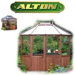 Alton Octagonal Cedar Greenhouse 6ft x 8ft 6in - FREE MARKS AND SPENCER VOUCHERS