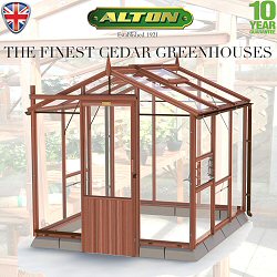 Alton Traditional Cedar Greenhouses 6ft wide - FREE MARKS AND SPENCER VOUCHERS