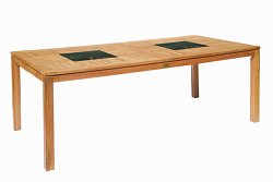 Teak Range - Rectangular Table with Granite
