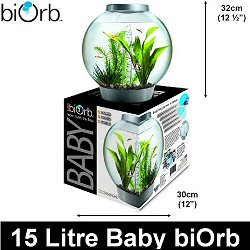 Baby Biorb 15 Litre acrylic self contained aquarium - With integral biorb halogen light