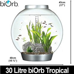 Biorb 30 Litre Tropical acrylic self contained aquarium - With integral biorb halogen light