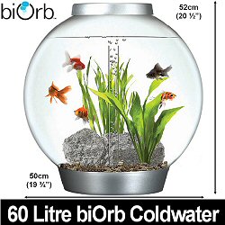 Biorb 60 Litre Coldwater acrylic self contained aquarium - With integral biorb halogen light