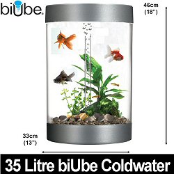 Biube 35 Litre Coldwater acrylic self contained aquarium - With integral biorb halogen light