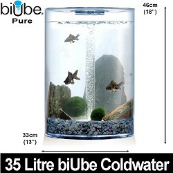 Biube Pure 35 Litre Coldwater acrylic self contained aquarium - With integral biorb intellegent LED timer light