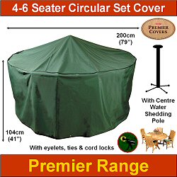 Bosmere Garden Furniture Covers Premier Range - Premier 4-6 Seater Circular Patio Set Cover