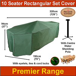 Bosmere Garden Furniture Covers Premier Range - Premier 10 Seater Rectangular Patio Set Cover