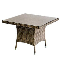 Bridgman Four Seasons Earl Grey - 100cm Square Dover Dining Table including Glass Top