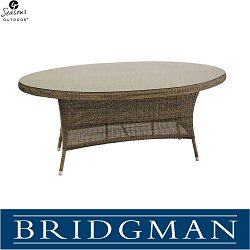 Bridgman 4 Seasons Mocha - Sussex 180cm x 110cm Oval Table including Glass Top