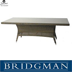 Bridgman 4 Seasons Mocha - Sussex 220cm x 100cm Rectangular Table including Glass Top