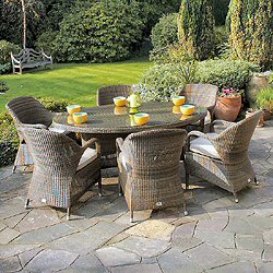 Bridgman 4 Seasons Mocha - Woven 6 Seater Sussex Armchair Set