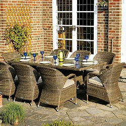 Bridgman 4 Seasons Mocha - Woven 8 Seater Sussex Armchair Set