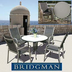 Bridgman Aluminium Furniture Sets - Montesa 4 Seater 100cm Round Dining Stackable Armchair Set
