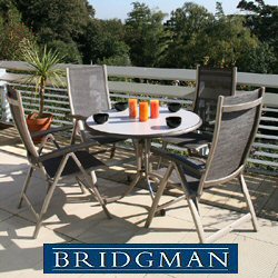 Bridgman Aluminium Furniture Sets - Montesa 4 Seater 100cm Round Dining Recliner Chair Set