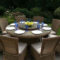 Bridgman Four Seasons Pulut - Victoria Woven 8 Seater 150cm Round Dining Set With Dining Chairs