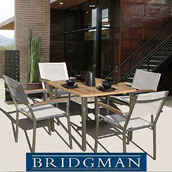 Bridgman Stainless Steel Furniture Sets - Nexxt 4 Seater 165cm Rectangular Dining Stackable Armchair Set