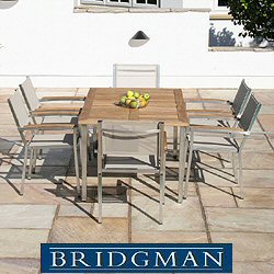 Bridgman Stainless Steel Furniture Sets - Nexxt 6 Seater 165cm Rectangular Dining Stackable Armchair Set