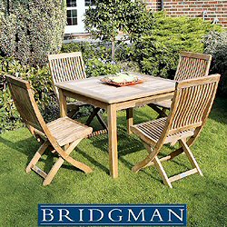 Bridgman Teak Furniture Sets - Tecknique 4 Seater 100cm Square Dining Chair Set