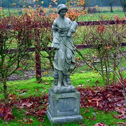 Statues - Summer Maiden On Regency Plinth