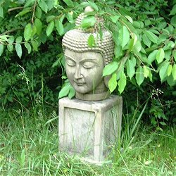 Buddha Statues - Buddha Head On Plain Plinth
