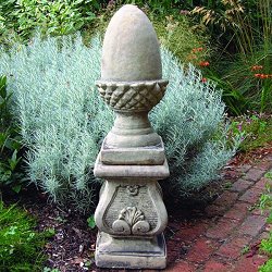 Stone Acorns - Large Acorn Finial On Scroll Plinth