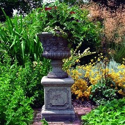 Troughs, Tazzas, Urns and Vases - Tuscan Urn On Roman Plinth