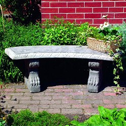 Stone Seating - Curved Patterned Top On Scroll Bench Bases