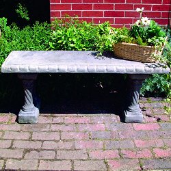 Stone Seating - Straight Patterned Top On Column Bench Bases