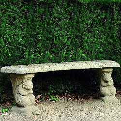 Stone Seating - Straight Patterned Top On Squirrel Bench Bases