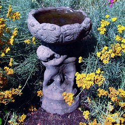 Fountains and Water Features - Three Cherub Birdbath