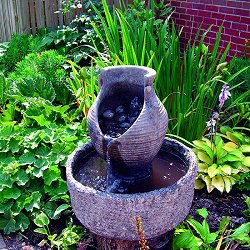 Fountains and Water Features - Broken Jug Fountain In Round Reservoir