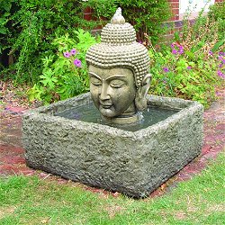 Fountains and Water Features - Buddha Head Fountain In Square Reservoir