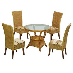 Cane Furniture - Debussy Mink Matt Round Dining Set