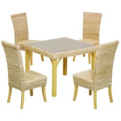 Cane Furniture - Debussy Banna Leaf Square Dining Set
