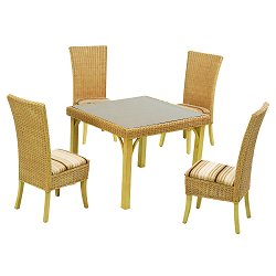 Cane Furniture - Debussy Natural Matt Square Dining Set