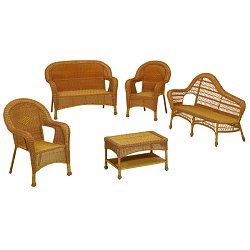 Cane Furniture - Baron All Weather Suite (honey)