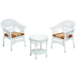 Cane Furniture - Topaz All Weather Set (white)