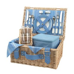 Carnival Picnic Collection - Brighton Blue Picnic Basket (2 settings)