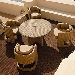 Barlow Tyrie Woven Collection - Cove Circular Table 120cm Set