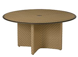 Barlow Tyrie - Cove Circular Table 150cm - Cappuccino with Woven & Glass Top