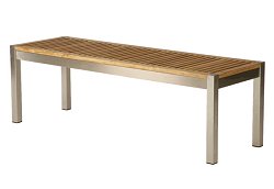 Barlow Tyrie Equinox - Stainless Steel Teak Backless Bench