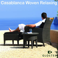 Gloster Furniture Sets - Casablanca Deep Seating Woven Armchair Set Wood Detail Back