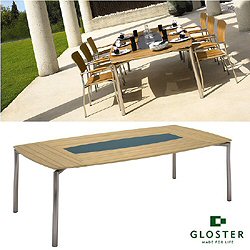 Gloster Chorus - 130 x 240cm Rectangular Table With Teak Top