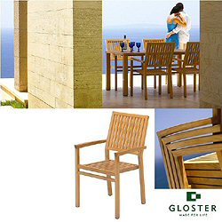 Gloster Square Range - Stacking Chair with Arms