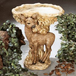 Henri Birdbaths - Standing Fawn Feeder Birdbath