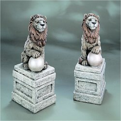 Henri Statuary - Castle Lions on Bases